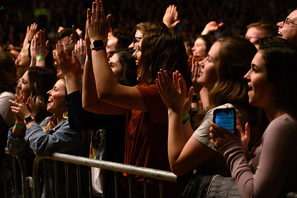 Students and the Rexburg community fill the Hart Auditorium to listen to Ben Rector's "Old Friends" tour.