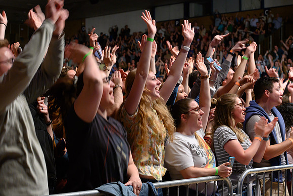 Students and the Rexburg community fill the Hart Auditorium to listen to Ben Rector's "Old Friends" tour.