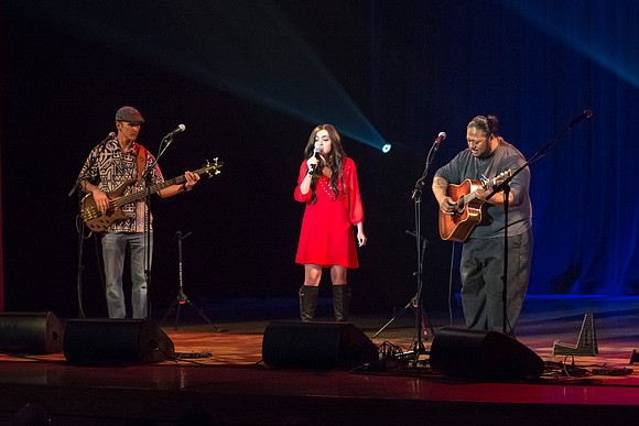Brigham Young University-Idaho's Center Stage presents the Hawaiian Slack Key Kings. Performers Stephen Inglis, Patrick Landeza, Hear LT Smooth created a warm Hawaiian atmosphere with their music amid