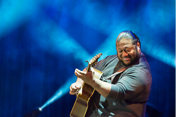 Brigham Young University-Idaho's Center Stage presents the Hawaiian Slack Key Kings. Performers Stephen Inglis, Patrick Landeza, Hear LT Smooth created a warm Hawaiian atmosphere with their music amid
