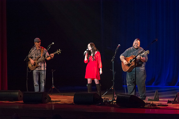 Brigham Young University-Idaho's Center Stage presents the Hawaiian Slack Key Kings. Performers Stephen Inglis, Patrick Landeza, Hear LT Smooth created a warm Hawaiian atmosphere with their music amid