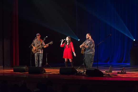 Brigham Young University-Idaho's Center Stage presents the Hawaiian Slack Key Kings. Performers Stephen Inglis, Patrick Landeza, Hear LT Smooth created a warm Hawaiian atmosphere with their music amid