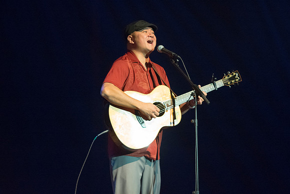 Brigham Young University-Idaho's Center Stage presents the Hawaiian Slack Key Kings. Performers Stephen Inglis, Patrick Landeza, Hear LT Smooth created a warm Hawaiian atmosphere with their music amid