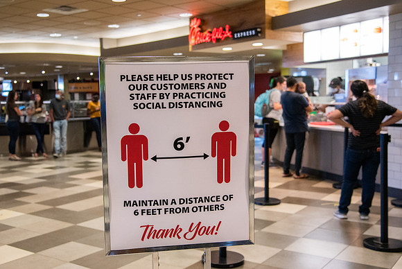 Student Well-Being program assisting students who had been impacted by COVID-19 with lunch and dinner Monday through Friday in the Crossroads. Spring Semester