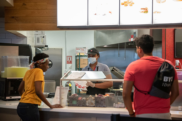 Student Well-Being program assisting students who had been impacted by COVID-19 with lunch and dinner Monday through Friday in the Crossroads. Spring Semester