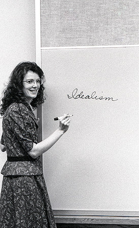 Rhonda Seamons, Elementary Education professor, teaches her students in the classroom. December 1995.