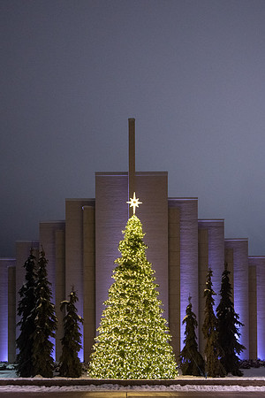 BYU-Idaho decorated for the Holidays. Taylor Quad is adorned with a new Christmas Tree.