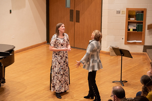 Students being taught and critiqued by Fredrica von Stade at BYU-Idaho.