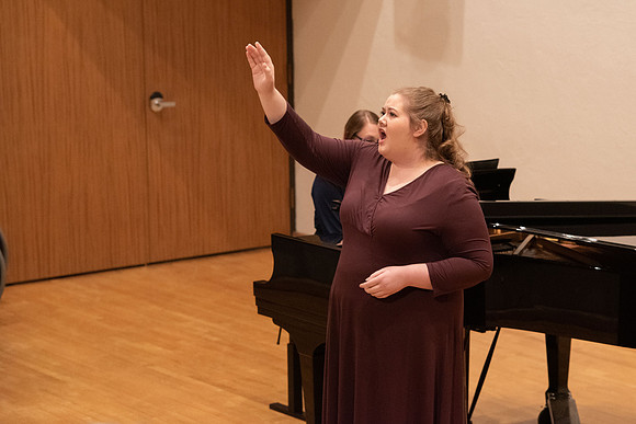 Students being taught and critiqued by Fredrica von Stade at BYU-Idaho.