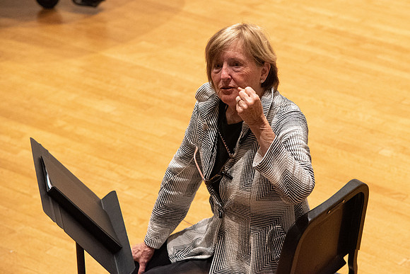 Students being taught and critiqued by Fredrica von Stade at BYU-Idaho.