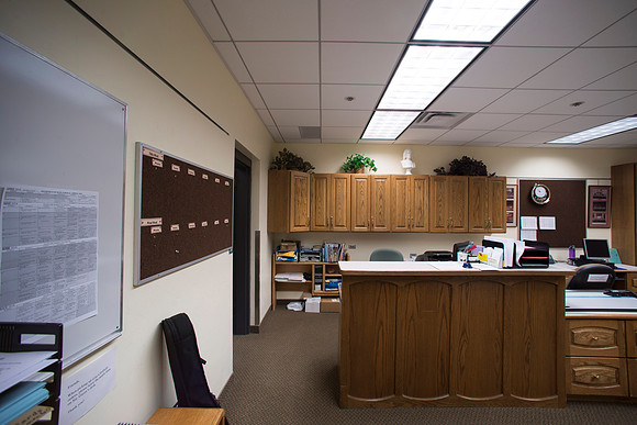 The Music Department office in the Snow Building.