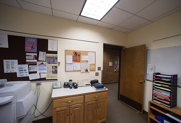 The Music Department office in the Snow Building.