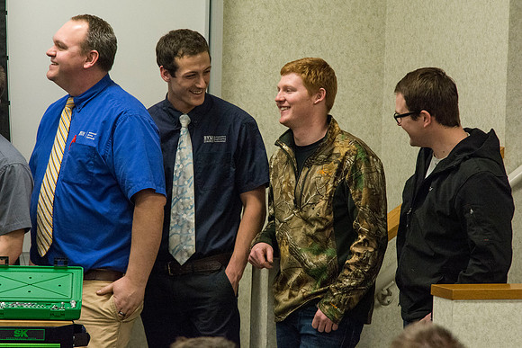 SK Tools representative Rob Conrad speaks to Automotive and Engineering students in the Austin Builiding.