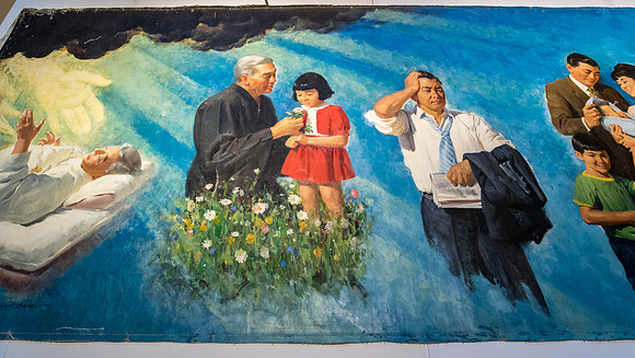 BYU-Idaho aquired the Japaneese version of the painting "Meaning of Life". It will go through a restoration process before it is framed and put on display.