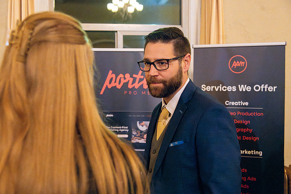 Business, Sales, and Marketing Students attend the Networking Gala. Hosted at the Woodman Ballroom.