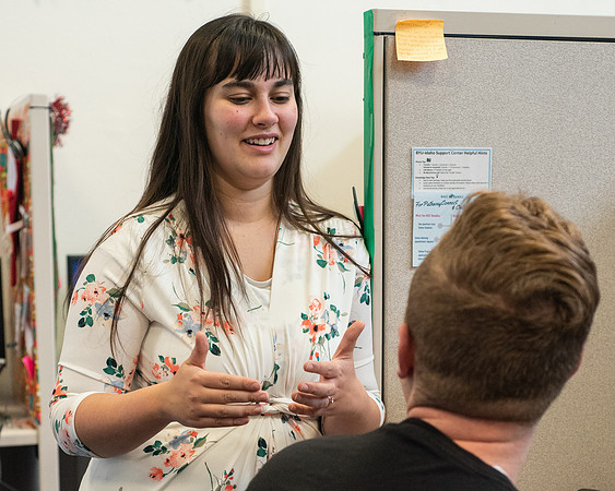 BYU-Idaho Support Center Staff interacting with the supervisor. Fall Semester