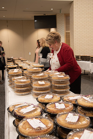 Table of pies for employees to get from President Eyring and President's Executive Group.