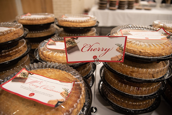 Table of pies for employees to get from President Eyring and President's Executive Group.