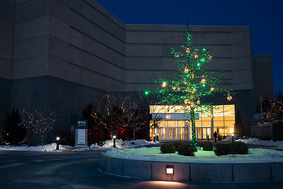 Christmas Lights on BYU-Idaho campus.