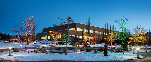 Christmas Lights on BYU-Idaho campus.