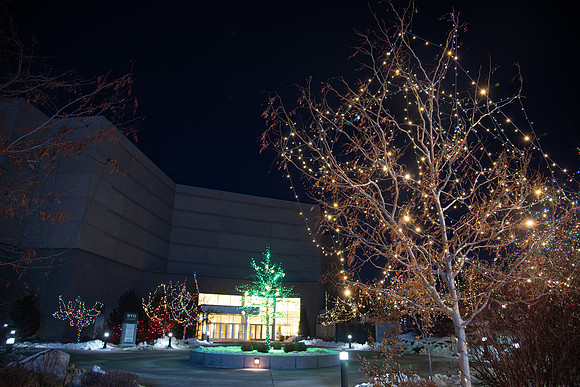 Christmas Lights on BYU-Idaho campus.