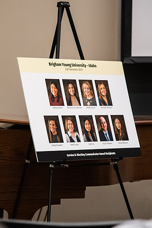 BYU-Idaho Gordon B. Hinckley Communication Award Ceremony. Fall Semester 2019