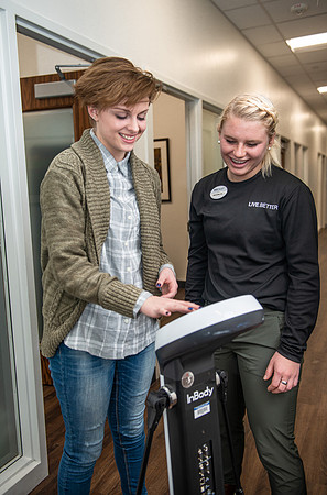 Photos of the Wellness Center where students can get health consultations, blood tests, and body tests done.