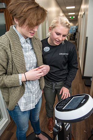 Photos of the Wellness Center where students can get health consultations, blood tests, and body tests done.
