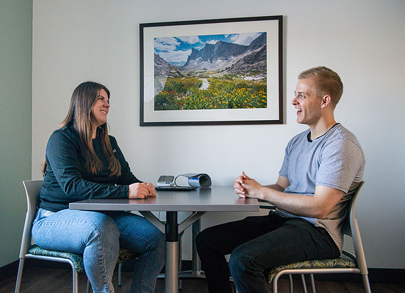 Photos of the Wellness Center where students can get health consultations, blood tests, and body tests done.