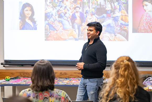 Students gather to hear from speakers to learn more about India.
