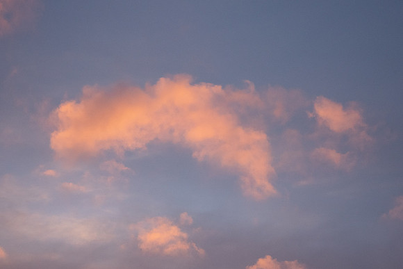 Clouds around BYU-Idaho campus during a winter sunset.