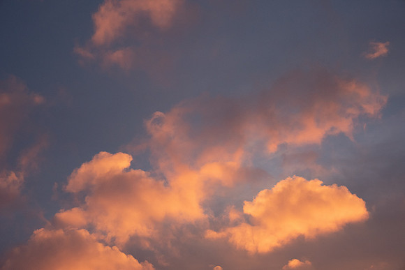 Clouds around BYU-Idaho campus during a winter sunset.