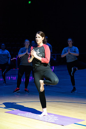 Students meet instructors of fitness classes offered on campus and get to try each style.