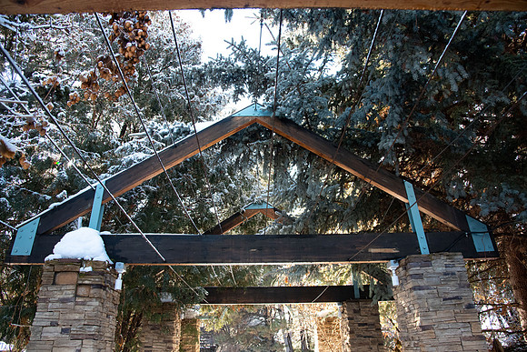 Archway in the gardens at BYU-Idaho campus.