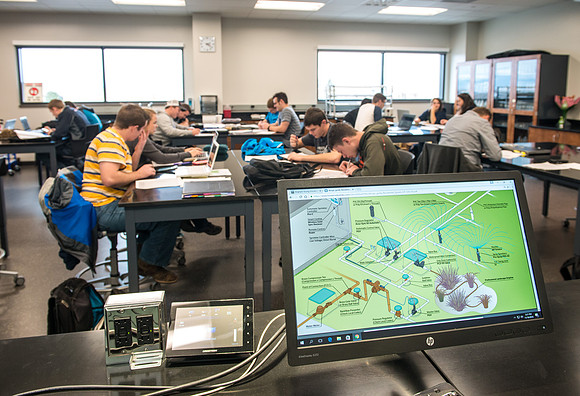 Ross Spackman in the Applied Plant Science Department teaches a Water Managment Systems class.