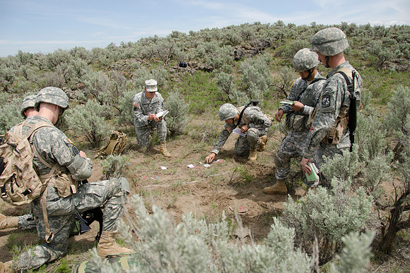 ROTC does some training West of R Mountain.