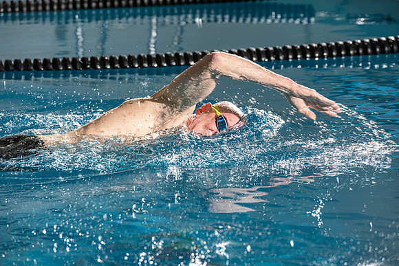 Swimming Pool fitness banner photoshoot.