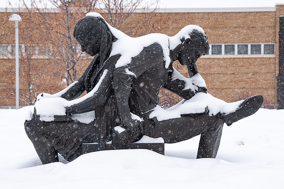 Centennial Sculpture Study Time in the central quad at BYU-Idaho.