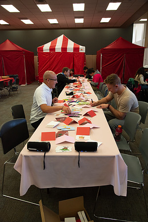 Students decorate sugar cookies and valentine cards in the MC on Valentine's Day.