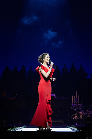 Laura Osnes performs during the Christmas concert with BYUI Student music programs.