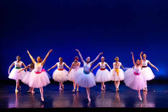 Students perform the Extravadance show in the Snow building.
