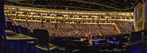 Elder and sister Uchtdorf speak at devotional in the BYU-Idaho Center.