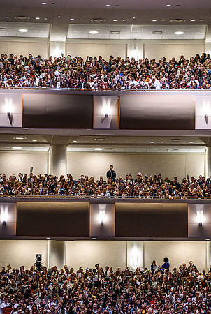Elder and sister Uchtdorf speak at devotional in the BYU-Idaho Center.