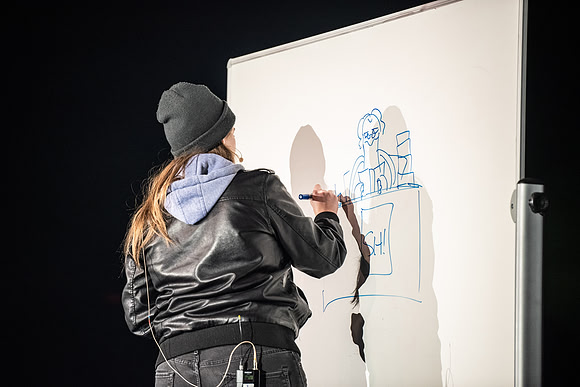 The Talent Show, held in the Hart Auditorium, is an opportunity for students to showcase their various talents. Winter Semester.