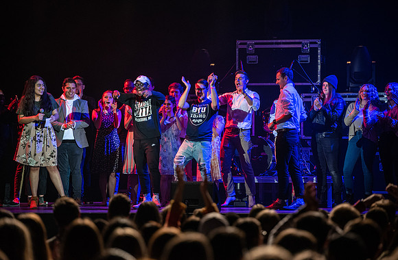 The Talent Show, held in the Hart Auditorium, is an opportunity for students to showcase their various talents. Winter Semester.