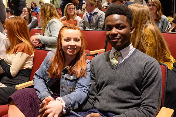 Students waiting to hear from Elder and Sister Uchtdorf at the BYU-Idaho Center.