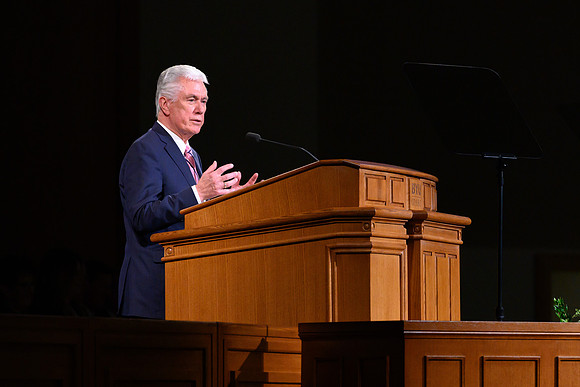 Elder Dieter F. Uchtdorf, of the Quorum of the Twelve Apostles, speaks to thousands of students at a special devotional at the BYU-Idaho Center.