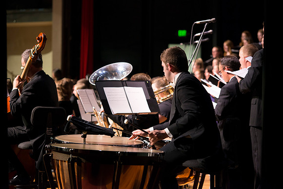 Performance of 'How Beautiful Upon the Mountains' in the College of Southern Idaho auditorium.