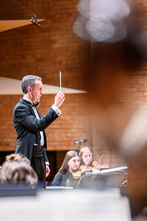 The BYU-Idaho Sinfonietta was joined by student Concerto Competition winners Tate Wadsworth and Austin Roylance, who performed the 2nd Horn Concerto by Richard Strauss, and Franz Liszt’s epic Piano Co