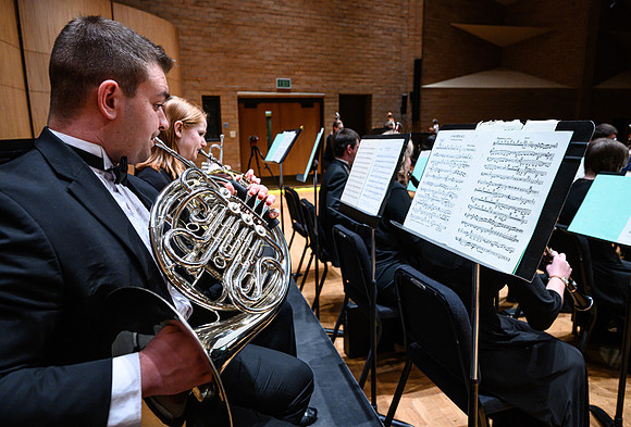 The BYU-Idaho Sinfonietta was joined by student Concerto Competition winners Tate Wadsworth and Austin Roylance, who performed the 2nd Horn Concerto by Richard Strauss, and Franz Liszt’s epic Piano Co